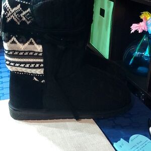 MUK LUKSWomen's clementine Winter Boots in black knit size 10 NEW
